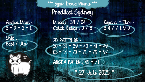 Syair Dewa Wisnu - Prediksi Sydney