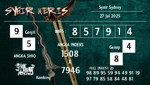  - Syair Sydney