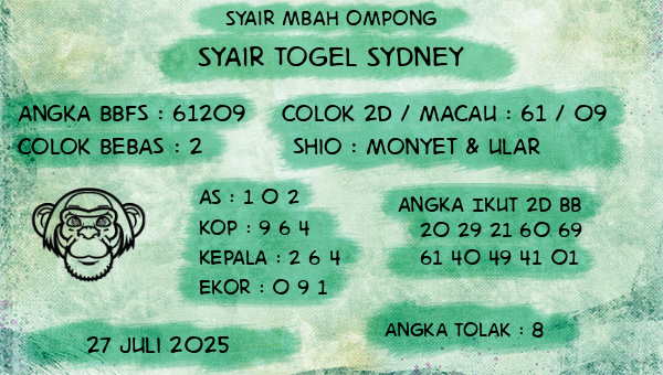 Syair Mbah Ompong - Syair Togel Sydney